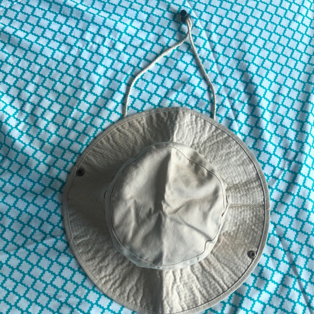 Tan Bucket Hat with drawstring